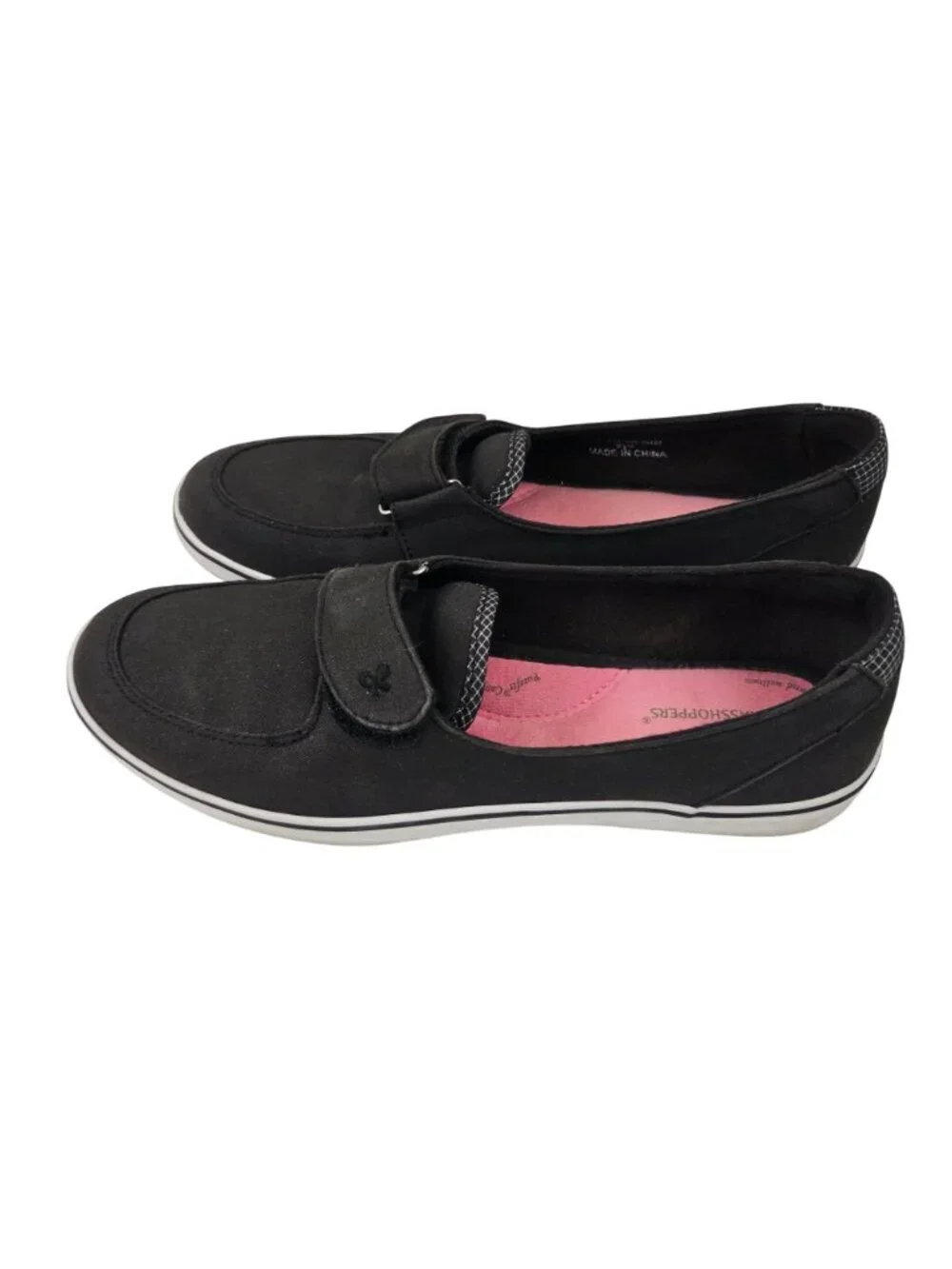 Grasshoppers Loafers Womens Size 9.5 Canyon Black Twill Canvas Comfort Shoes